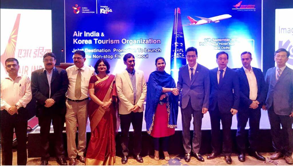 Air India and Korea Tourism Organization join hands to launch the direct flight connection  from Delhi to Seoul