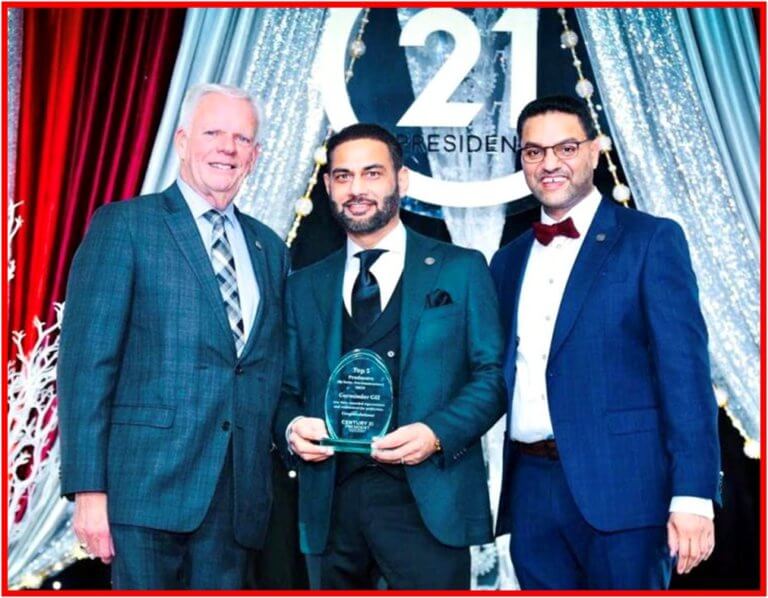 Gurminder Gill Ranked #1 in Peel Region and #10 amongst all the Agents of Century 21 all over Canada