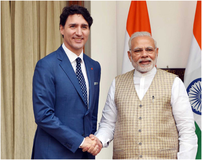 PM Justin Trudeau speaks with PM of India Narendra Modi