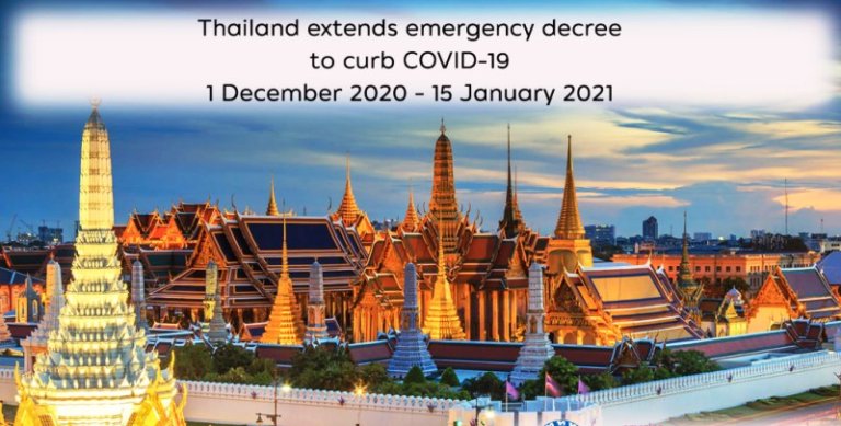 Thailand extends emergency decree for eighth time into New Year 2021 to curb COVID-19