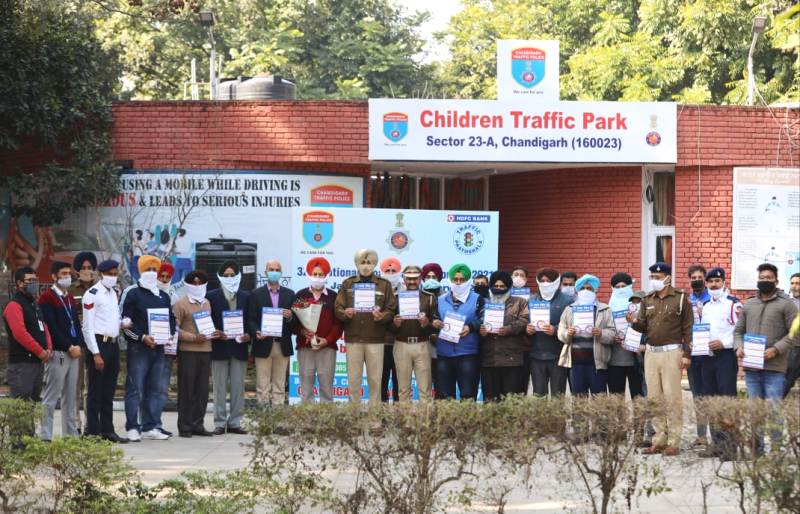 ROAD SAFETY AWARENESS WORKSHOP FOR TSR/OLA/UBER TAXI & SCHOOL BUS DRIVERS CUM ATTENDANTS AT CHANDIGARH TRAFFIC PARK