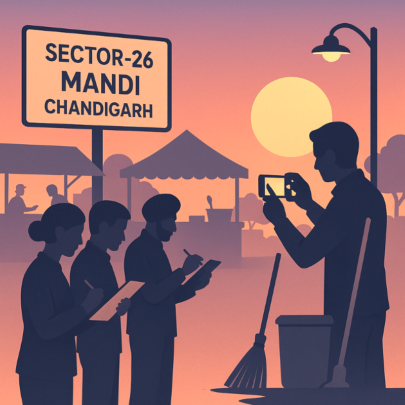 Officers Deputed to Conduct Inspection of Cleanliness in Sector-26 Mandi, Chandigarh