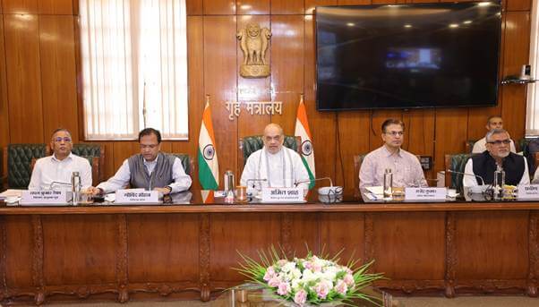 Union Home Minister, Amit Shah, chairs a security review meeting with the Chief Ministers and Lieutenant Governors of border states adjoining Pakistan and Nepal