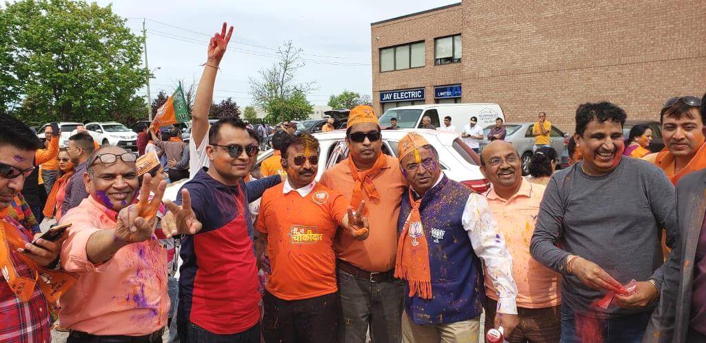 Car Rally in Toronto to Celebrate BJP-NDA Massive Victory