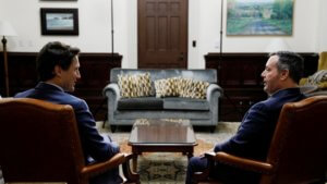 Prime Minister Justin Trudeau and Special Representative Jim Carr meet with Alberta Premier Jason Kenney