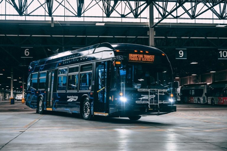 Brampton’s first electric bus arrives, getting ready for the road this spring