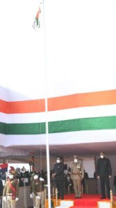 Manoj Parida Adviser to the Administrator, UT, Chandigarh  unfurls the National Flag on the occasion of 72nd Republic Day Celebrations