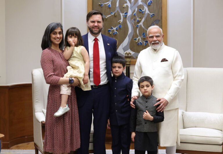 Prime Minister Narendra Modi hosts the U.S. Vice President J.D. Vance and family