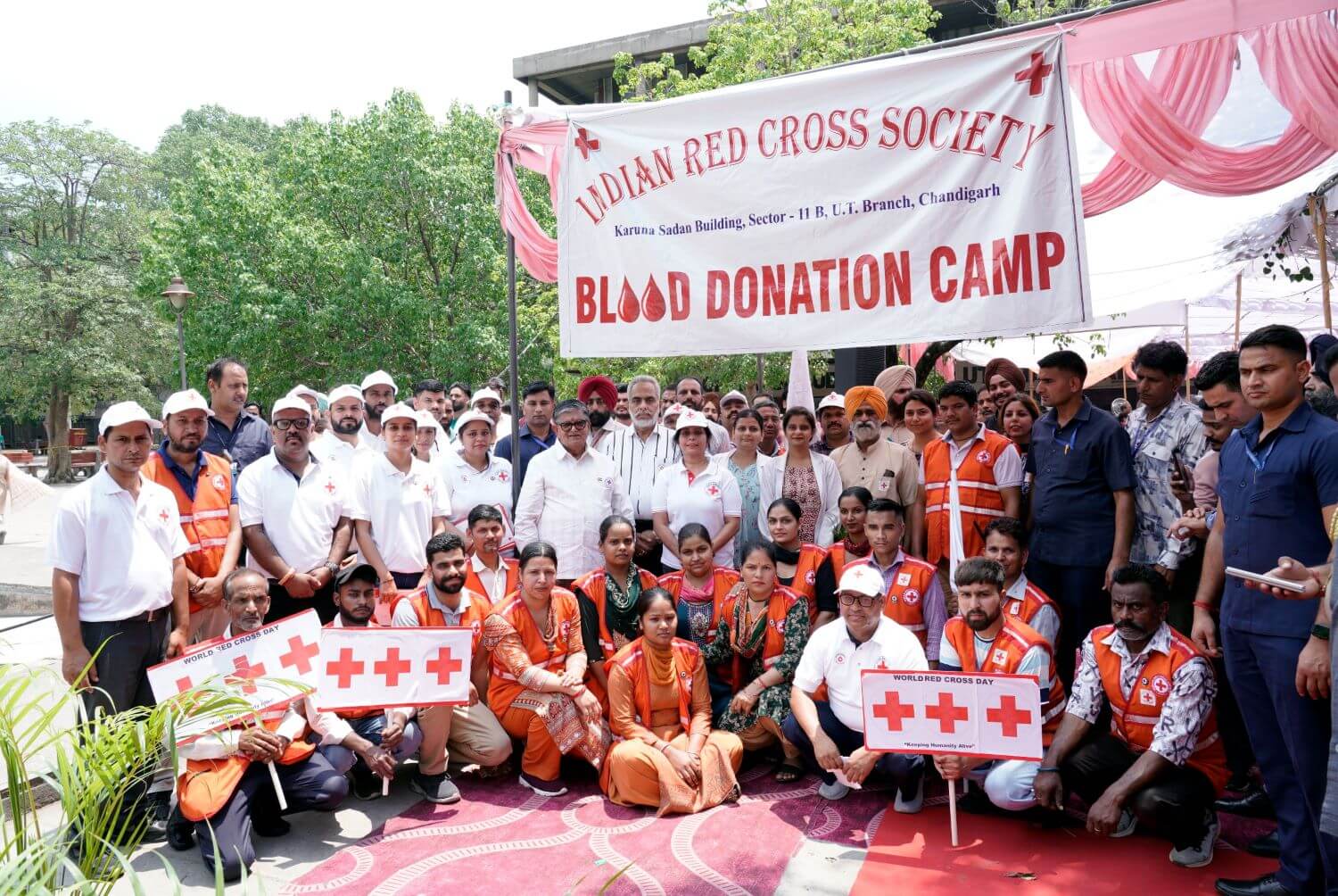 Voluntary Blood Donation Camp Organized by Indian Red Cross Society, UT Chandigarh in Collaboration with Blood Bank, GMCH-32