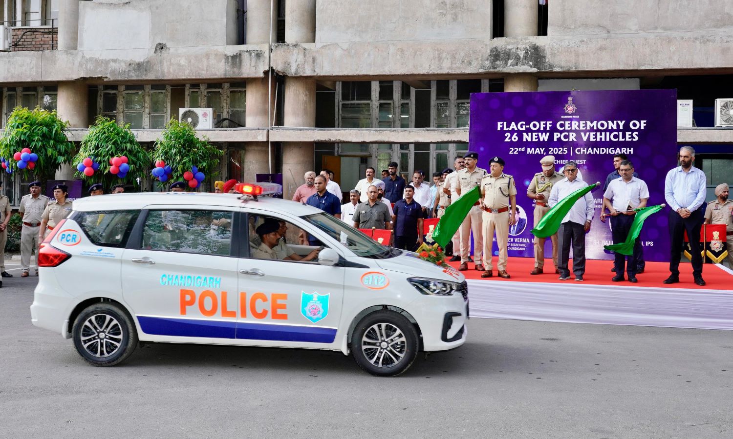 Gulab Chand Kataria Flags Off 26 PCR Vehicles to Strengthen Policing in Chandigarh