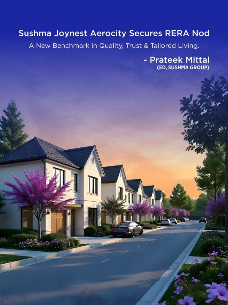 Read more about the article Sushma Joynest Aerocity Receives RERA Approval – A Golden Opportunity to Own a Plot in a Green, Thriving Locale